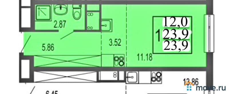 1-комн. квартира, 24 м²