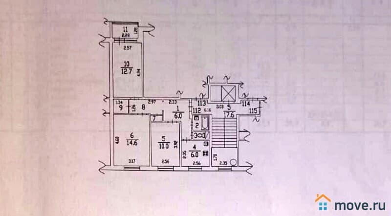 3-комн. квартира, 58.8 м²