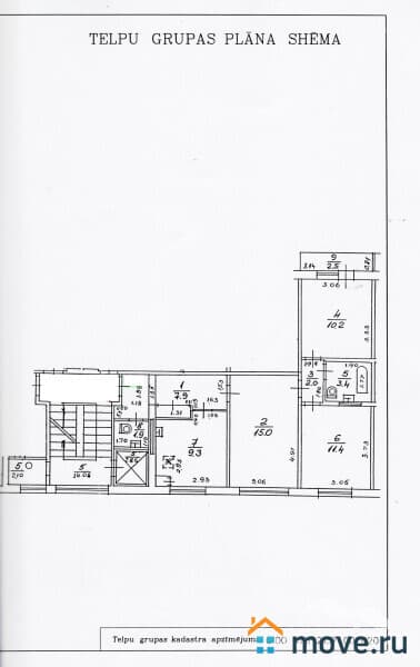 3-комн. квартира, 63.6 м²