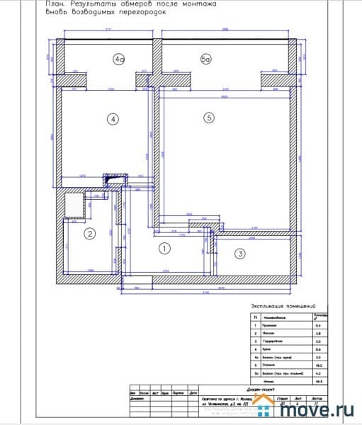 1-комн. квартира, 46.5 м²