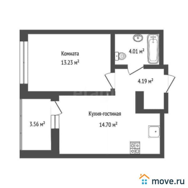 1-комн. квартира, 36 м²