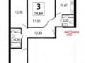 3-комн. квартира, 72.5 м&sup2;