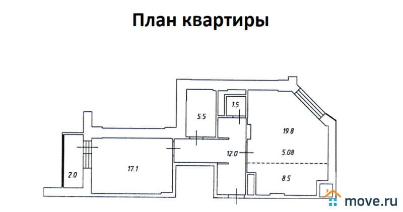2-комн. квартира, 64.4 м&sup2;