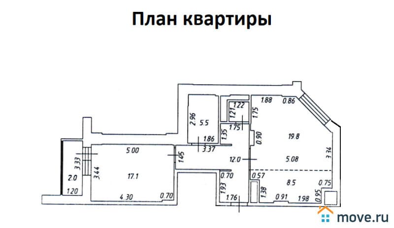2-комн. квартира, 64.4 м&sup2;