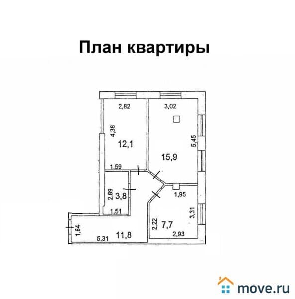 2-комн. квартира, 51.3 м&sup2;