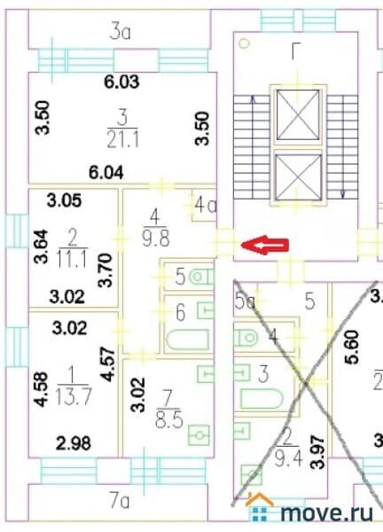 комната, 46 м²