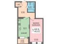 Объявление о продаже однокомнатной квартиры, 45.6 м², этаж 2 из 21. Фото 1