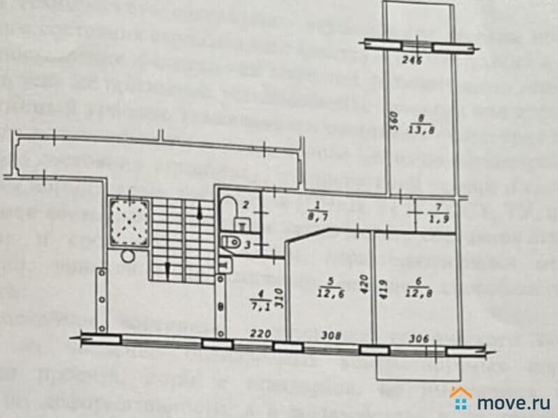 3-комн. квартира, 60.9 м&sup2;