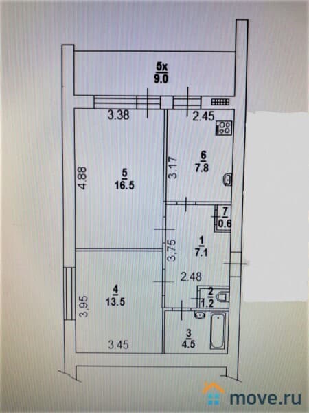 2-комн. квартира, 57 м²