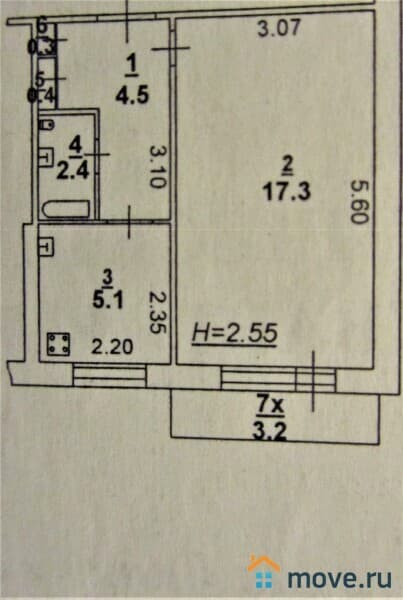 1-комн. квартира, 31 м²