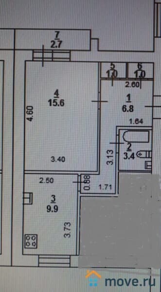 1-комн. квартира, 38 м²