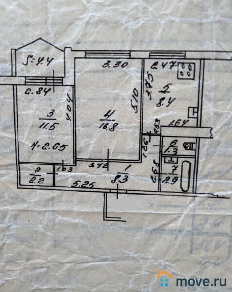 2-комн. квартира, 53 м²