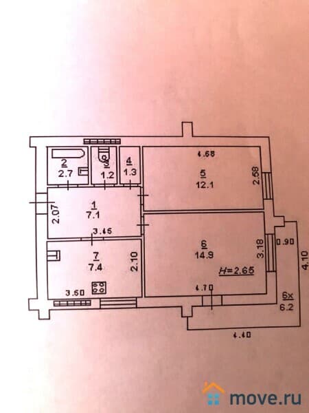 2-комн. квартира, 53 м²