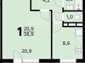 Продажа однокомнатной квартиры, 38.9 м², 4 мин. до метро пешком, этаж 4 из 12. Фото 21