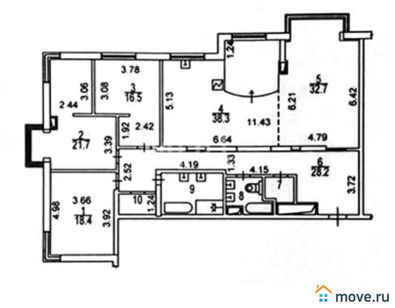 4-комн. квартира, 185.6 м²