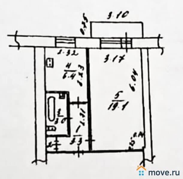 1-комн. квартира, 32.5 м²