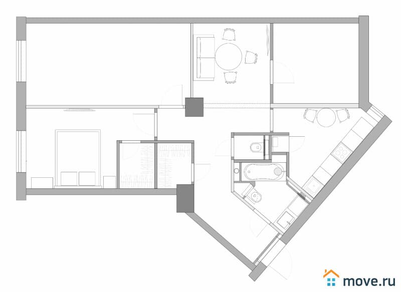 3-комн. квартира, 79.2 м²