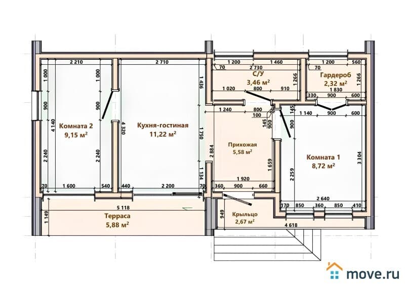 коттедж, 55 м², 5 соток