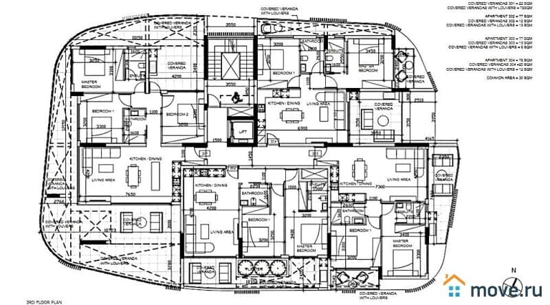 3-комн. апартаменты, 100 м²