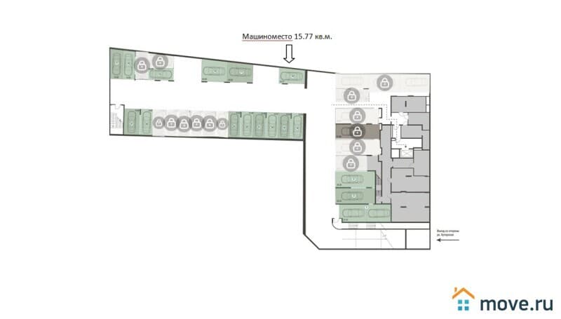 машиноместо, 15.8 м²