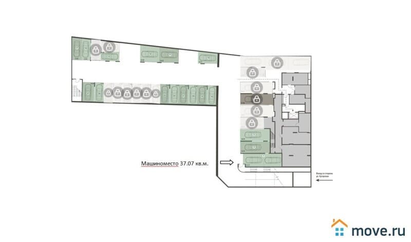 машиноместо, 37.1 м²