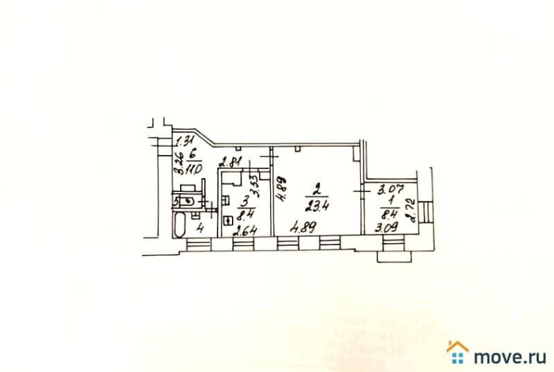 2-комн. квартира, 55.8 м²