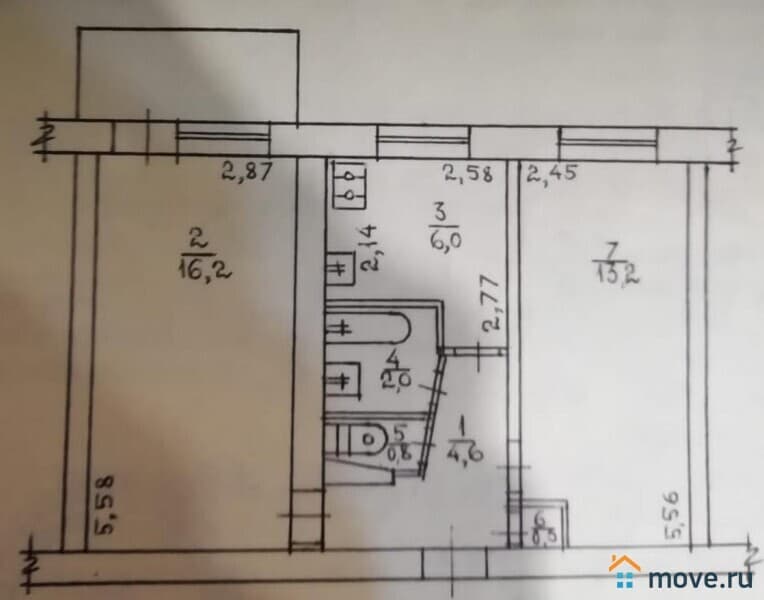 2-комн. квартира, 43.1 м²