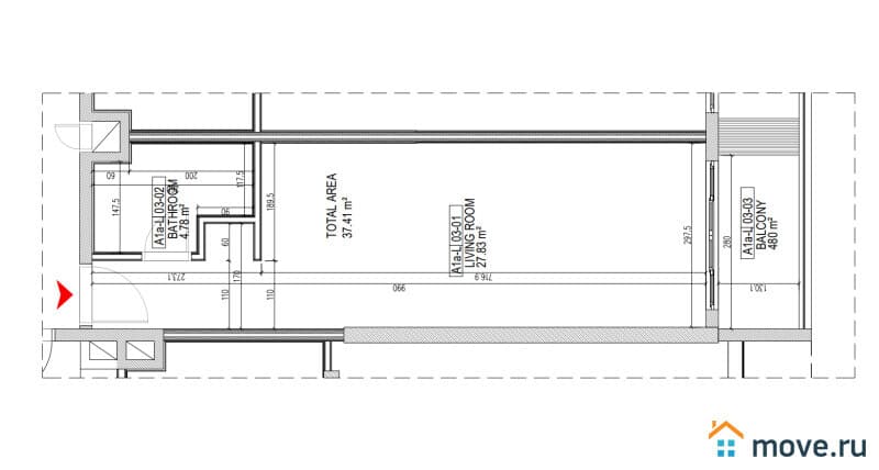 1-комн. апартаменты, 37.4 м²