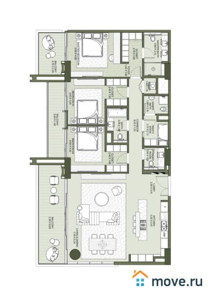 2-комн. апартаменты, 81 м²