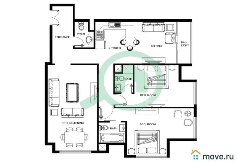 3-комн. апартаменты, 123 м²