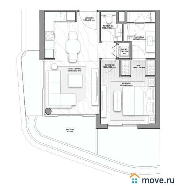 2-комн. апартаменты, 49 м²