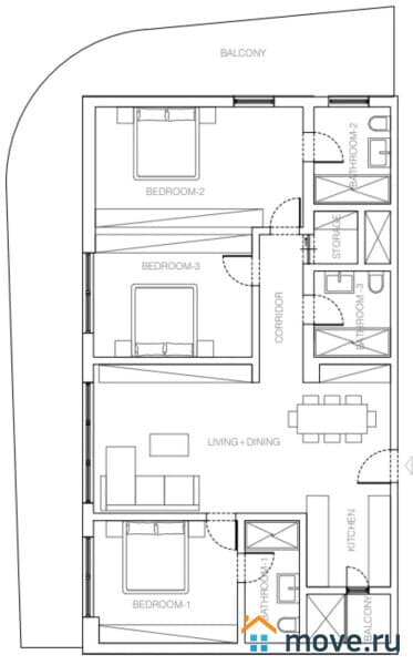 2-комн. апартаменты, 82 м²