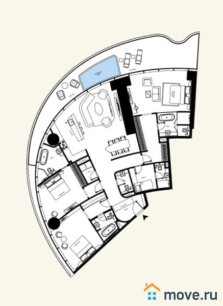 3-комн. апартаменты, 170 м²