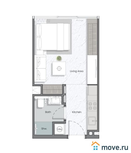 1-комн. апартаменты, 42 м²