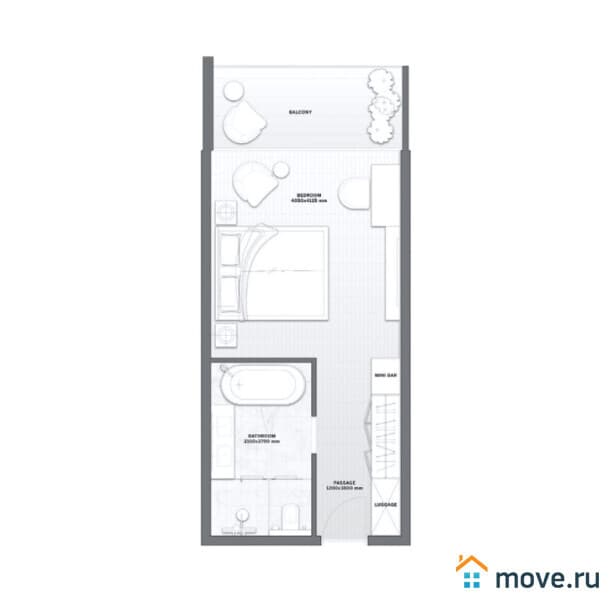 1-комн. апартаменты, 42 м²