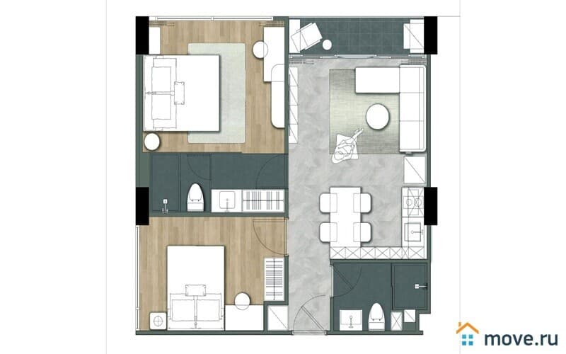 2-комн. апартаменты, 28 м²