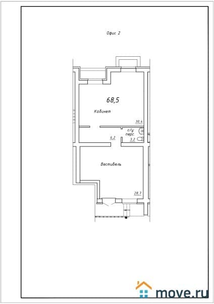 офис, 68.5 м²