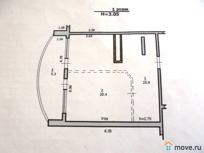 1-комн. квартира, 51.6 м²