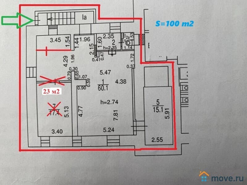 свободного назначения, 100 м²