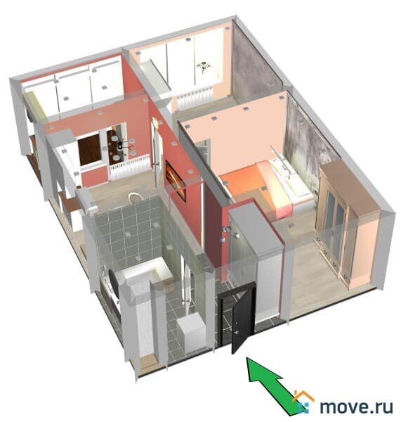 2-комн. квартира, 42.6 м²