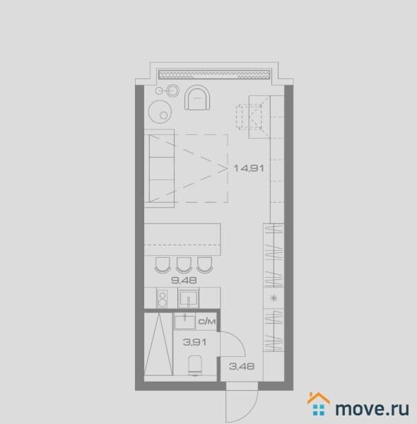 1-комн. квартира, 33 м²