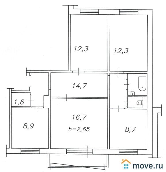4-комн. квартира, 78.8 м&sup2;