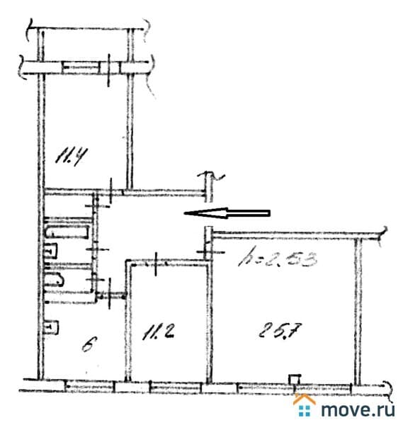 3-комн. квартира, 71.4 м²