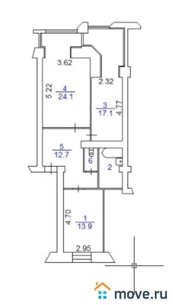 2-комн. квартира, 74.8 м²