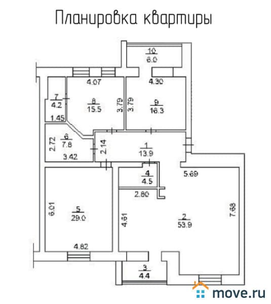 4-комн. квартира, 161.5 м²