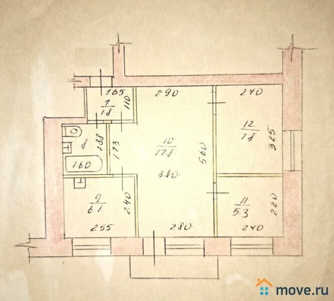 3-комн. квартира, 42 м²