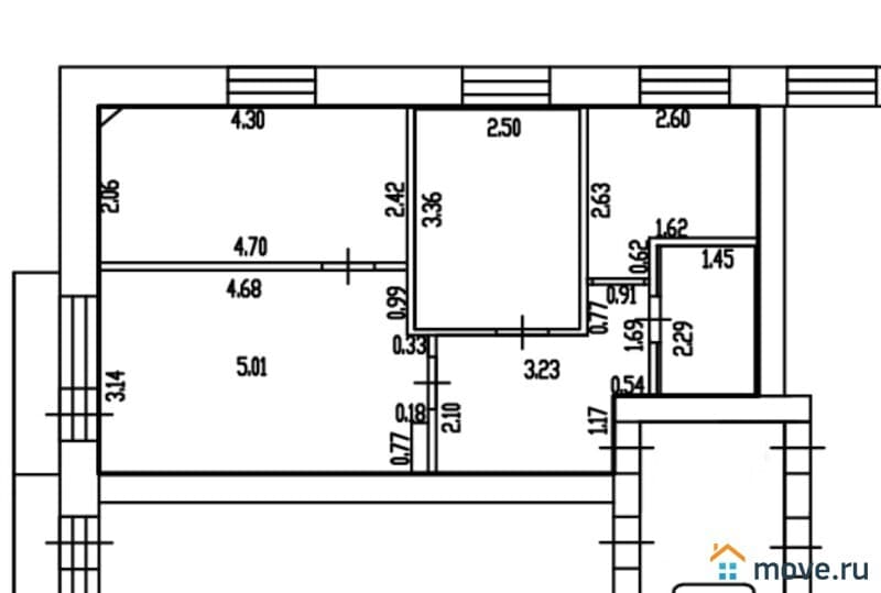 3-комн. квартира, 51 м²