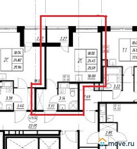 студия, 24 м²