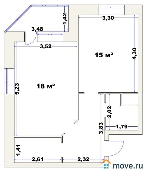 1-комн. квартира, 48 м²