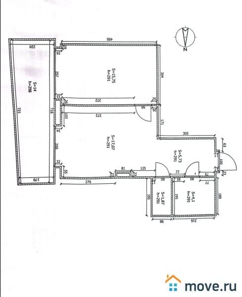 2-комн. квартира, 60 м²